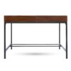 Industrial Style Storage Desk With Acacia Wood Top And Metal Legs - Oak - Image 4