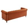 Chesterfield - Velvet Sofa 84.65" For Living Room - Orange - Image 6