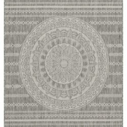 Sunshine - 5'3" X 7'3" Indoor, Outdoor Area Rug - Silver - Polypropylene