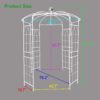 Metal Garden Arch Iron Garden Arbors Gazebo Dia High Birdcage Shape Pergola Pavilion For Wedding Ceremony - Cream White - Image 3