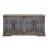 Modern Farmhouse Windowpane Glass Door TV Stand For TVs Up To 65" - Gray Wash - Image 3