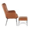 Izzy - Industrial Lounge Chair / Ottoman Set - Black / Camel - Image 2