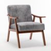 Accent Chair, Classic, Mid Century Modern For Extra Seating - Gray - Image 3