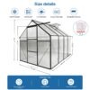 6X8 Ft Polycarbonate Greenhouse Raised Base And Anchor Aluminum Heavy Duty Walk-In Greenhouses For Outdoor Backyard In All Season - Black - Image 7
