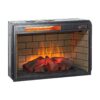 26" Infrared Quartz Heater Fireplace Insert -Woodlog Version With Brick - Antique Black - Image 5