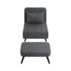 3 In 1 Foldable Linen Chaise Lounge With Adjustable Backrest Footrest & Detachable Pillow Convertible Chair Bed Accent Chair Small Space Sofa Bed For Living Room Bedroom And Office - Gray - Image 11