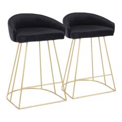 Canary - Contemporary Counter Stool (Set of 2) - Gold / Black
