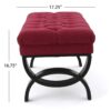 Hilton - Ottoman Bench With Button Tufting And Half - Circle Legs - Red - Image 9