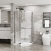Neo Angle - Frameless Shower Door With Acrylic Base Combo - Chrome - Image 3