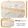 Industrial Rectangular Style Dining Table For 4 - 6 People With Thick Top And Metal Legs Frame - White - Image 6