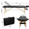 Massage Table Portable Massage Bed Lash Bed With Carrying Case Spa Table Height Adjustable, Salon Bed Face Cradle Bed - Black - Image 7