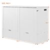 Full Size Murphy Bed With Drawer And A Set Of Sockets & USB Ports, Pulley Structure Design - White - Image 17