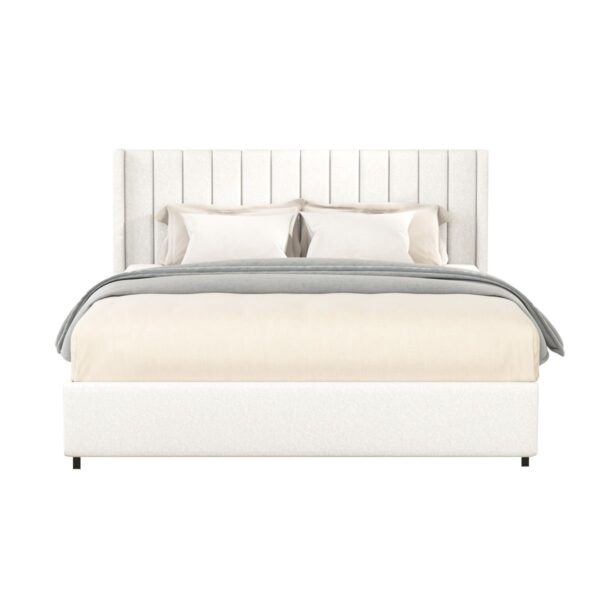 Anda - Queen Patented 2 Drawers Upholstered Storage Bed - Ivory Boucle