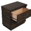 Industrial Farmhouse Designed 2 Drawer Nightstand - Brown - Image 2