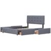 Queen Size Upholstered Platform Bed With Classic Headboard And 4 Drawers, No Box Spring Needed - Dark Gray - Image 5