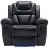 3 Pieces Recliner Sofa Sets Home Theater Seating Manual Recliner Chair With Center Console And Led Light Strip For Living Room - Black - Image 23