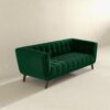 Addison - Large Velvet Sofa - Dark Green / Green - Image 3
