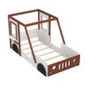 Fun Play Design Twin Size Car Bed, Kids Platform Bed In Car Shaped For Kids Boys Girls Teens - White / Orange - Image 5