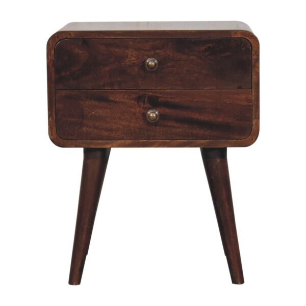 Curved Nightstand - Walnut