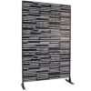 Outdoor & Indoor Privacy Screen Freestanding Decorative Panel Steel - Black - Image 3