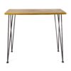 Dione Outdoor Industrial Acacia Wood Bar Set With Metal Frame And Slat Paneling - Brown - Image 9