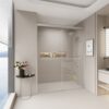 Double Sliding Shower Door, Semi Frameless Bypass Bathroom Sliding Door With 1 / 4" (6Mm) Tempered Glass For Walk In Shower - Brushed Nickel - Image 10