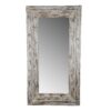 Full Length Rectangle Floor Mirror With Distressed Wood Frame - Brown - Image 2