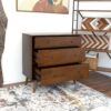 Caroline - Mid-Century Modern Dresser 3 Drawer - Brown / Wood - Image 6