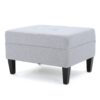 Contemporary Ottoman Footstool With Tufted Upholstery - Light Gray - Image 7