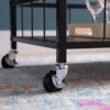 Rolling Kitchen Cart With Three Tiers And Four Wine Bottle Rack - Brown / Black - Image 2