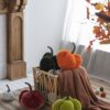Velvet Weighted Pumpkin With Resin Stem Apple, Pumpkin Ornament Decor For Holiday Harvest Festival Fall Festival & Thanksgiving (Set of 2) - Green - Image 12