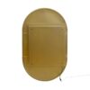 Oval Medicine Cabinet Mirror Bathroom Mirror With Storage Wall Mounted Medicine Mirror Cabinet With LED - Golden - Image 14