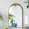 Arched Wall Mirror With Metal Frame, Wall Mirror For Living - Gold - Image 5