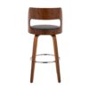 Cecina - Mid-Century Modern Barstool With Swivel (Set of 2) - Walnut / Brown - Image 5