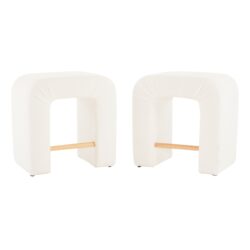 Boucle Stool (Set of 2), Dining Chairs For Home Kitchen Island - White