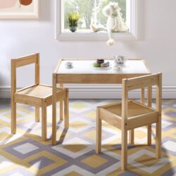 Gibson - 3-Piece Dry Erase Kids Table & Two Chair Set - Natural