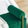 Elegant Upholstered Velvet Storage Bench With Cylindrical Arms And Iron Legs - Green - Image 8