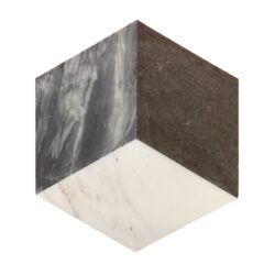 Hexagon Waterjet Marble 3 Color Marble For Floor And Wall Polished Marble Tile Stone (Set of 12) - Black / Gray / White / Black / White / Gray