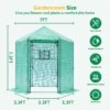 Walk-in Greenhouse Hexagonal Upgrade Reinforced Frame Heavy Duty Plastic Greenhouse Reinforced Thickened Waterproof Insulation (6.9*7.5 ft) - Green - Image 3
