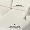 Charlie - Deep Seater Right Sectional Sofa - Cream - Image 17