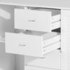 Homcom - Sideboard Buffet Cabinet, Kitchen Cabinet, Coffee Bar Cabinet With 4 Drawers And 2 Louvered Doors For Living Room, Kitchen - White - Image 9