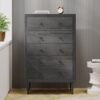 Nystrom - Mid Century Modern 5 Drawer Dresse - Gray - Image 4