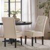 Carter - 5 Tuft Dining Chair With Button Tufted Backrest And Espresso Legs - Ivory - Image 4