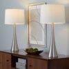 Diana - Contemporary Table Lamp (Set of 2) - Nickel / White - Image 5
