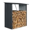 Outdoor Meta Firewood Rack, Open Wood Shed For Firewood, Pellet, Or Lumber Storage - Black - Image 8