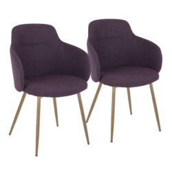 Boyne - Contemporary Chair (Set of 2) - Antique Copper / Purple