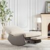 Modern Rocking Chair Recliner, Comfy Rocker Nursery Chair With Footrest, Accent Reading Chair, Upholstered Lounge Chair For Relaxing, Resting, Soft Padded Rocker For Indoor Living Room Bedroom - Gray - Image 20