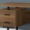Computer Desk For Home Office, Laptop, Left, Right Set - Up, Storage Drawers, Contemporary & Modern - Walnut - Image 2