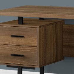 Computer Desk For Home Office, Laptop, Left, Right Set - Up, Storage Drawers, Contemporary & Modern - Walnut