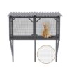 Premium Cat Window Box With Bug Proof Net For Large Indoor Cats Spruce Wood & Polyester - Antique Gray - Image 3